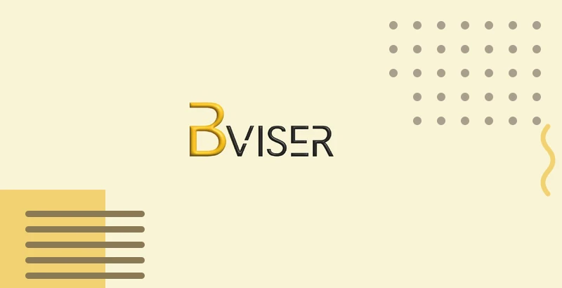 Bviser brand banner with logo on cream background